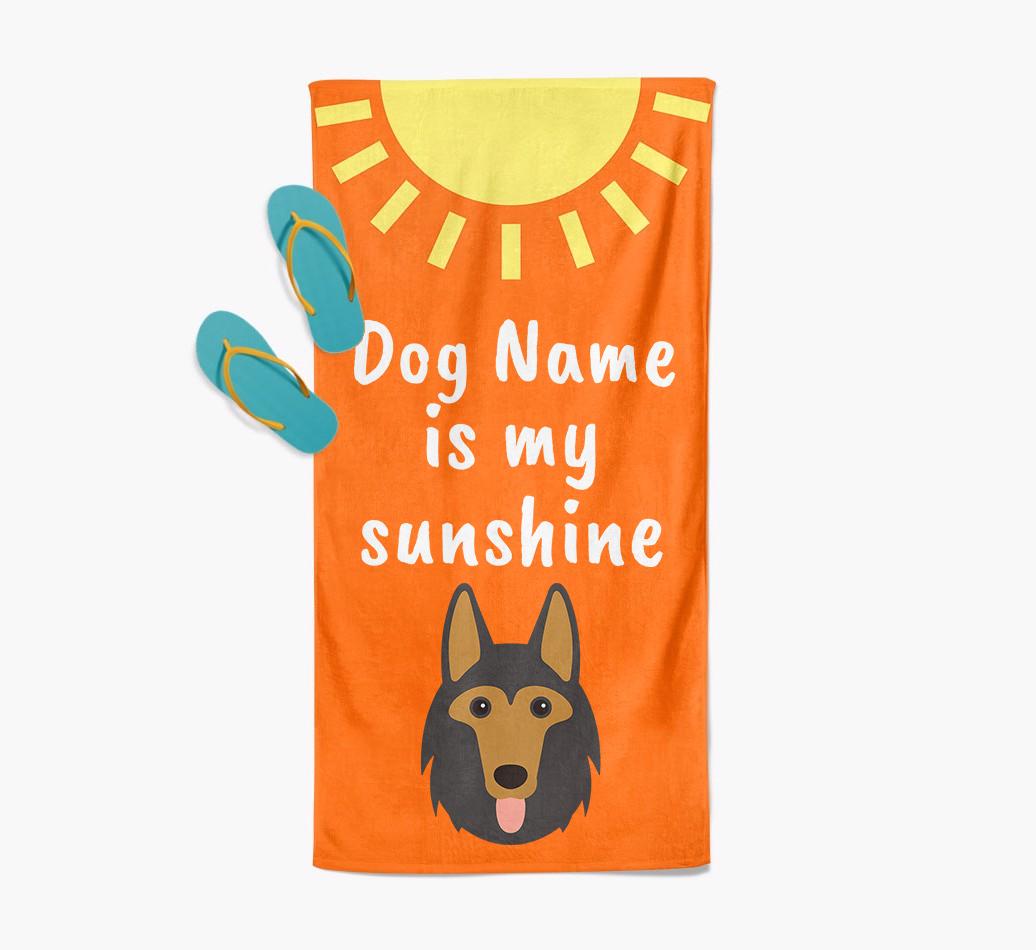 Personalised Pool Towel '{dogsName} is my Sunshine'