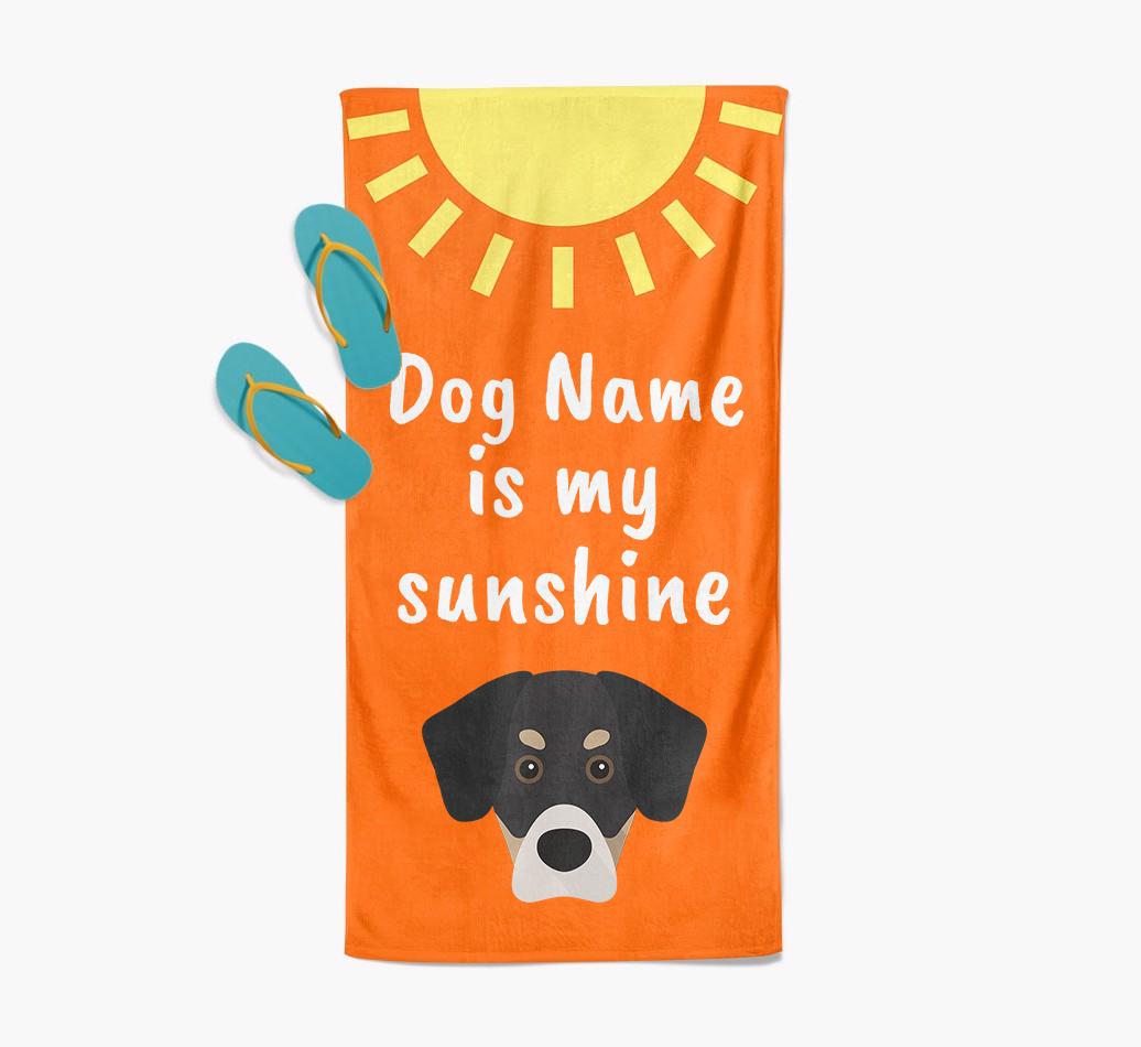 Personalised Pool Towel '{dogsName} is my Sunshine'