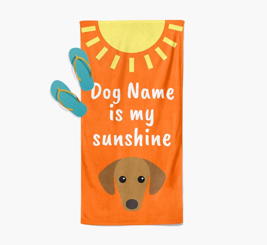 Personalised Pool Towel '{dogsName} is my Sunshine'