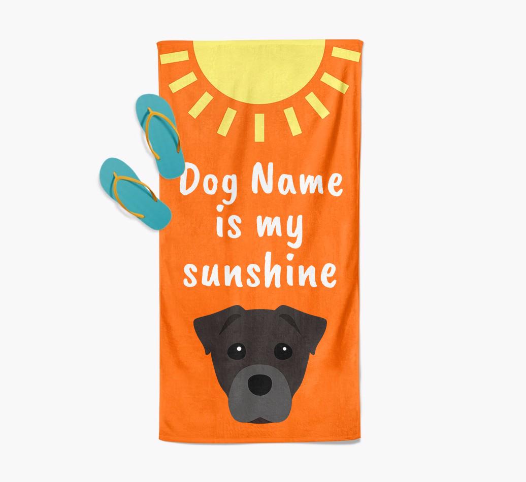 Personalised Pool Towel '{dogsName} is my Sunshine'