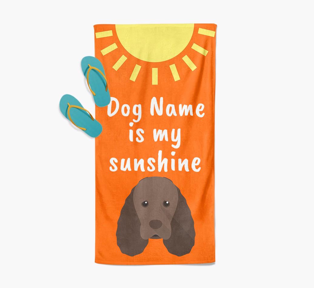 Personalised Pool Towel '{dogsName} is my Sunshine'