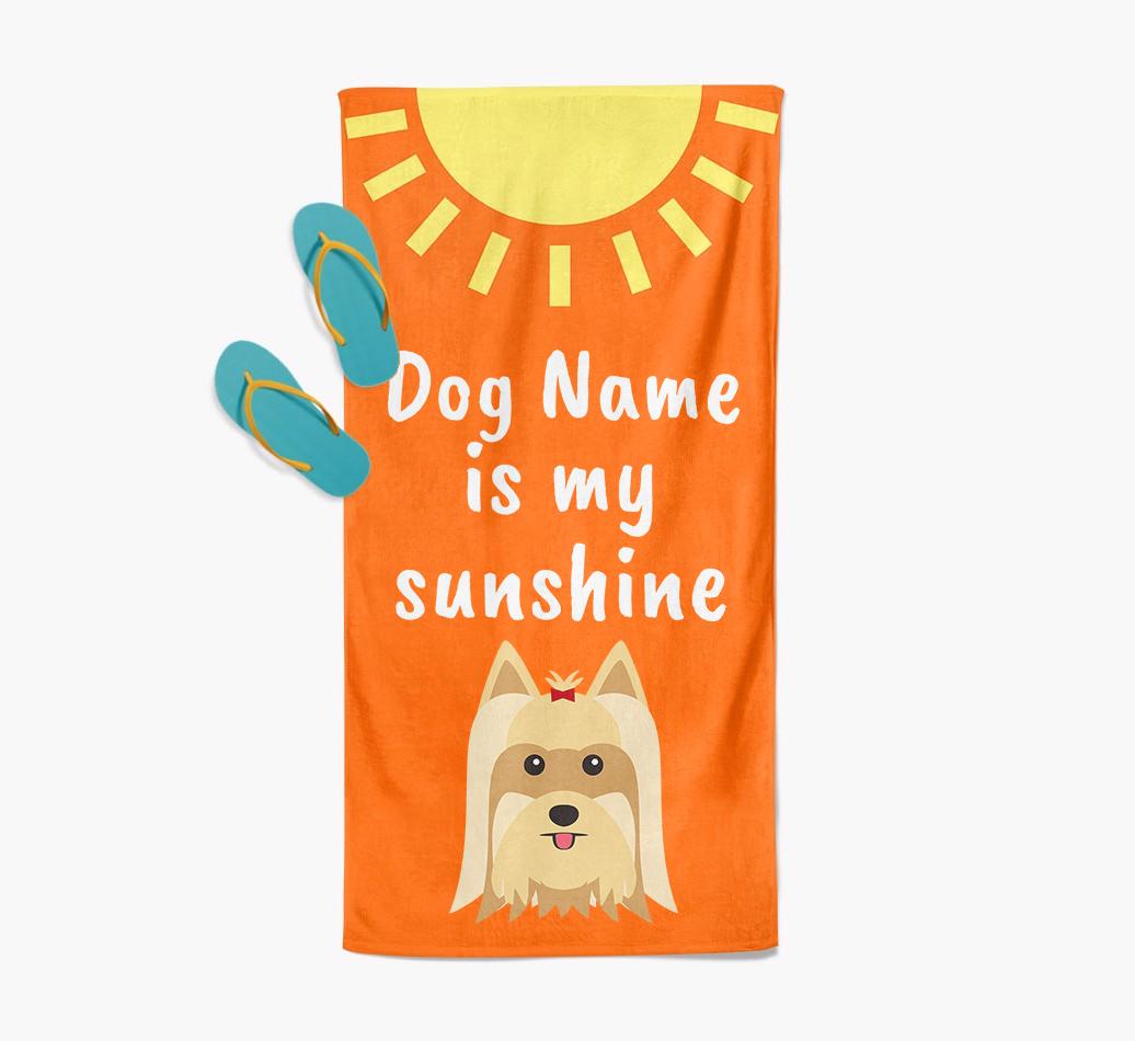 Personalised Pool Towel '{dogsName} is my Sunshine'