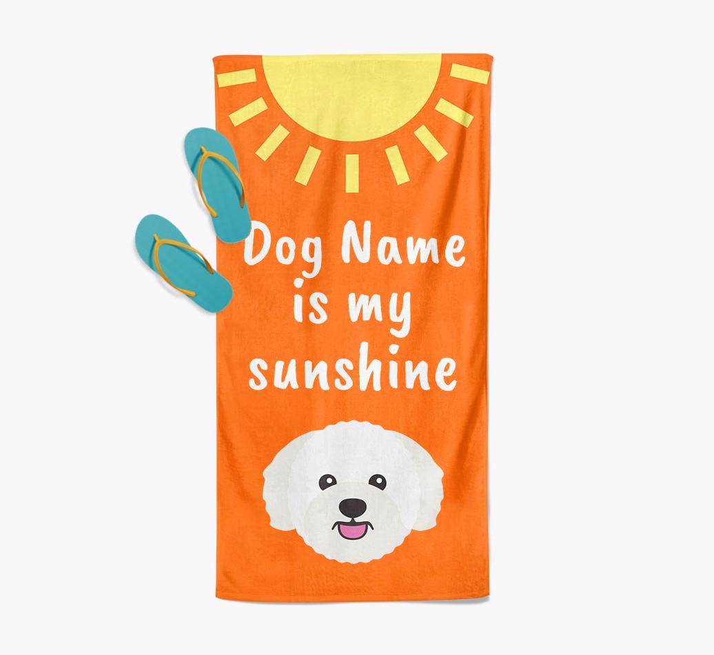 Personalised Pool Towel '{dogsName} is my Sunshine'