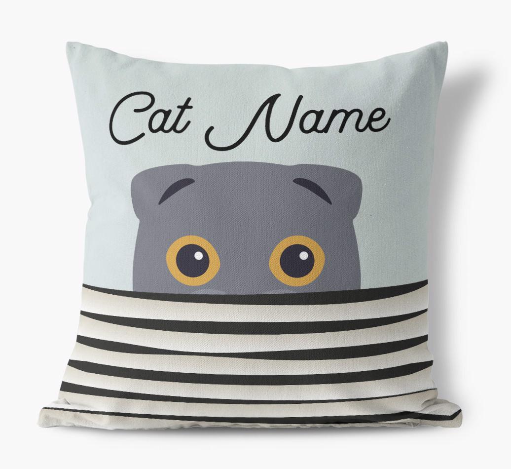 Peeking Cat: Personalized {breedCommonName} Canvas Pillow