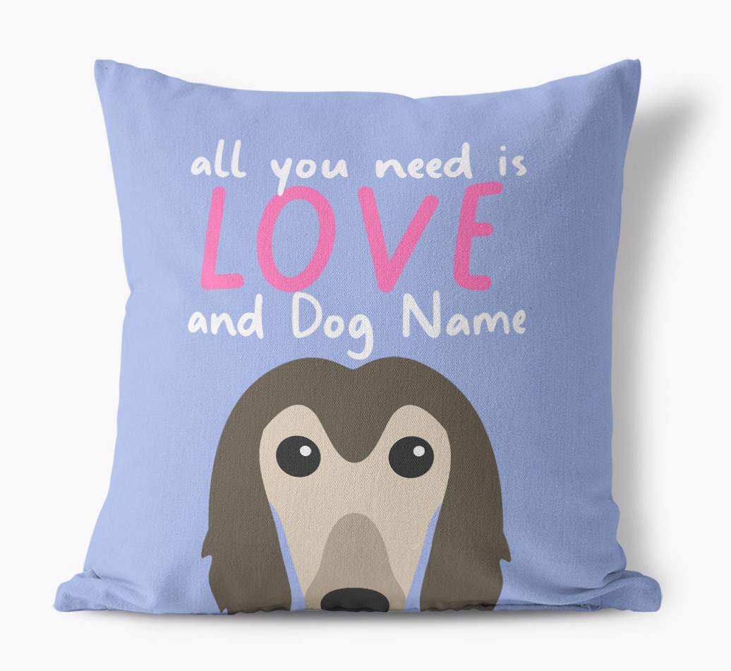 All You Need Is Love: Personalised {breedFullName} Canvas Cushion
