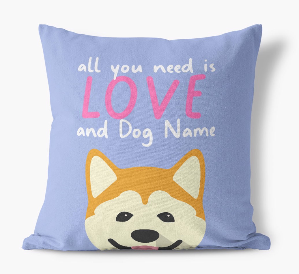 All You Need Is Love: Personalised {breedFullName} Canvas Cushion