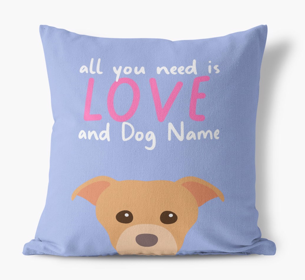 All You Need Is Love: Personalised {breedFullName} Canvas Cushion