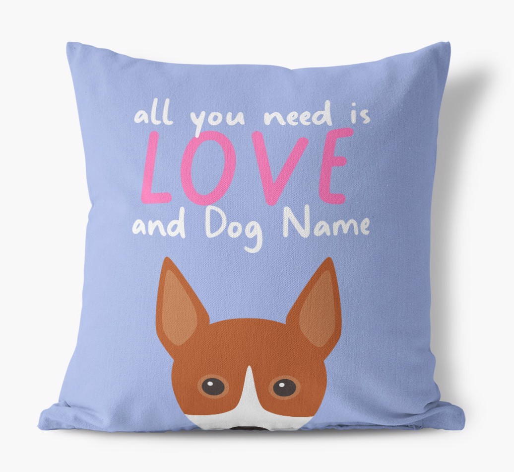 All You Need Is Love: Personalised {breedFullName} Canvas Cushion