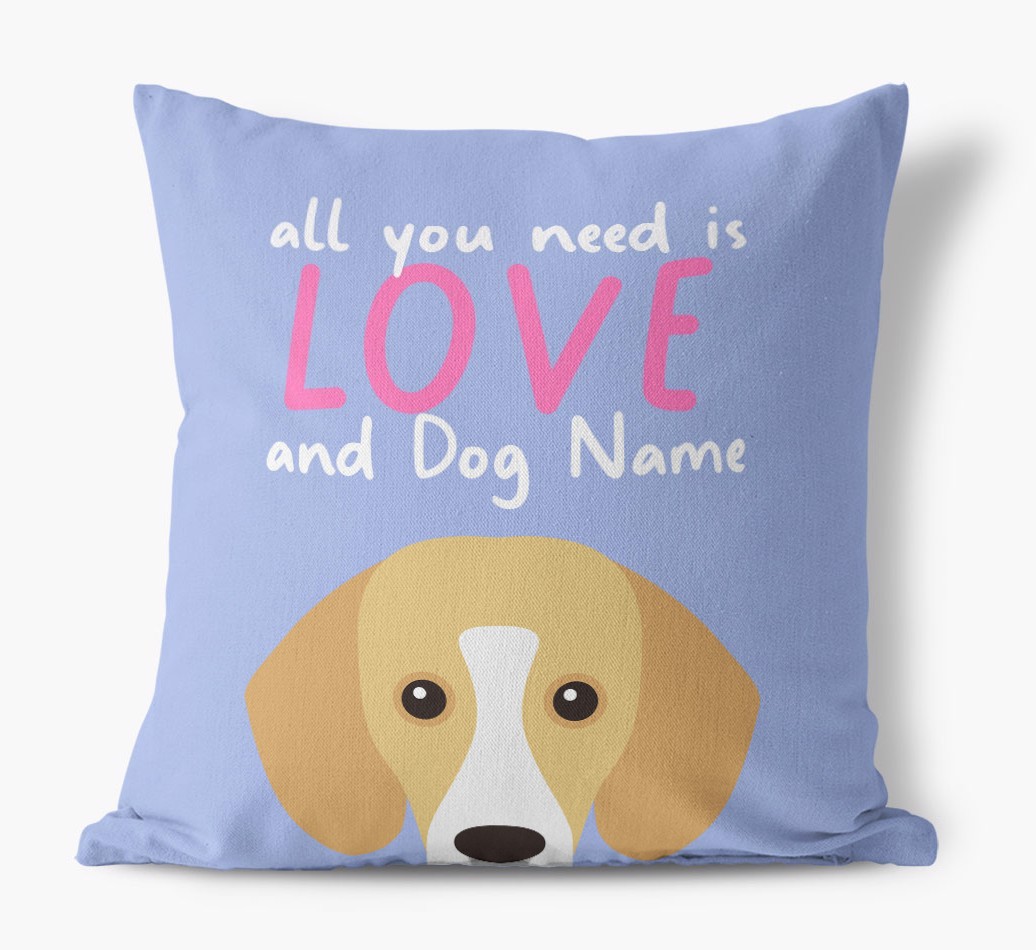 All You Need Is Love: Personalised {breedFullName} Canvas Cushion