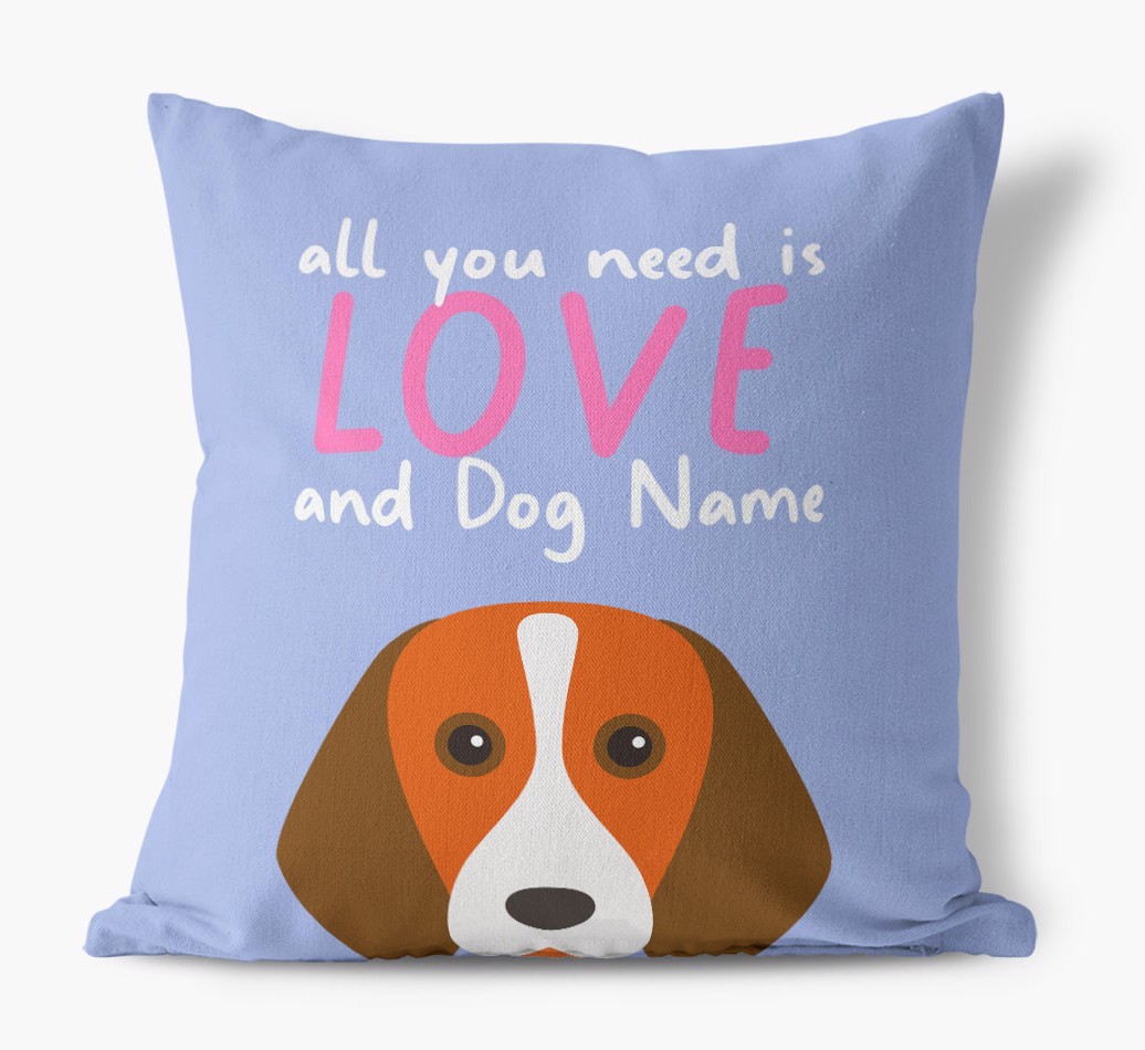 All You Need Is Love: Personalised {breedFullName} Canvas Cushion