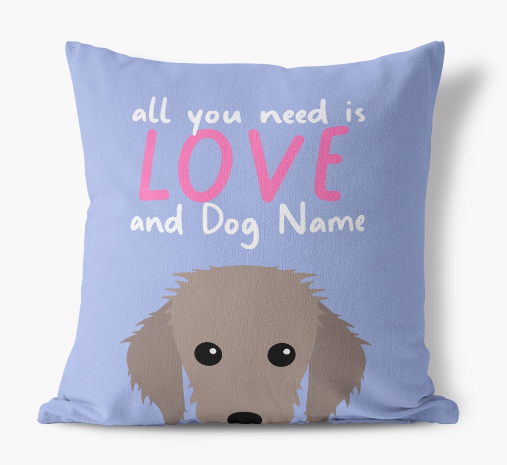 All You Need Is Love: Personalised {breedFullName} Canvas Cushion