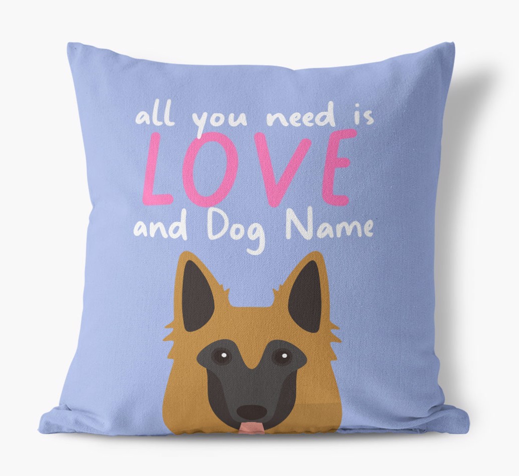 All You Need Is Love: Personalised {breedFullName} Canvas Cushion