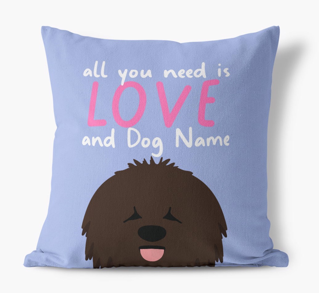 All You Need Is Love: Personalised {breedFullName} Canvas Cushion