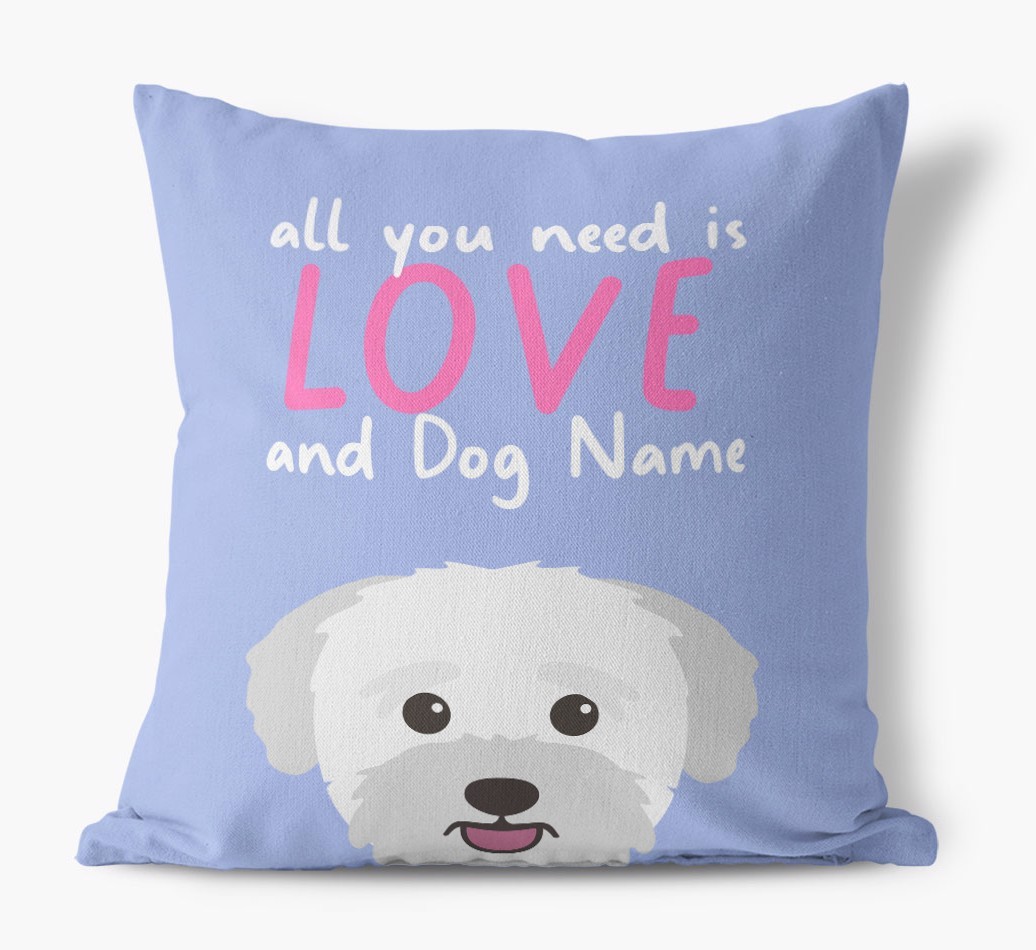 All You Need Is Love: Personalised {breedFullName} Canvas Cushion