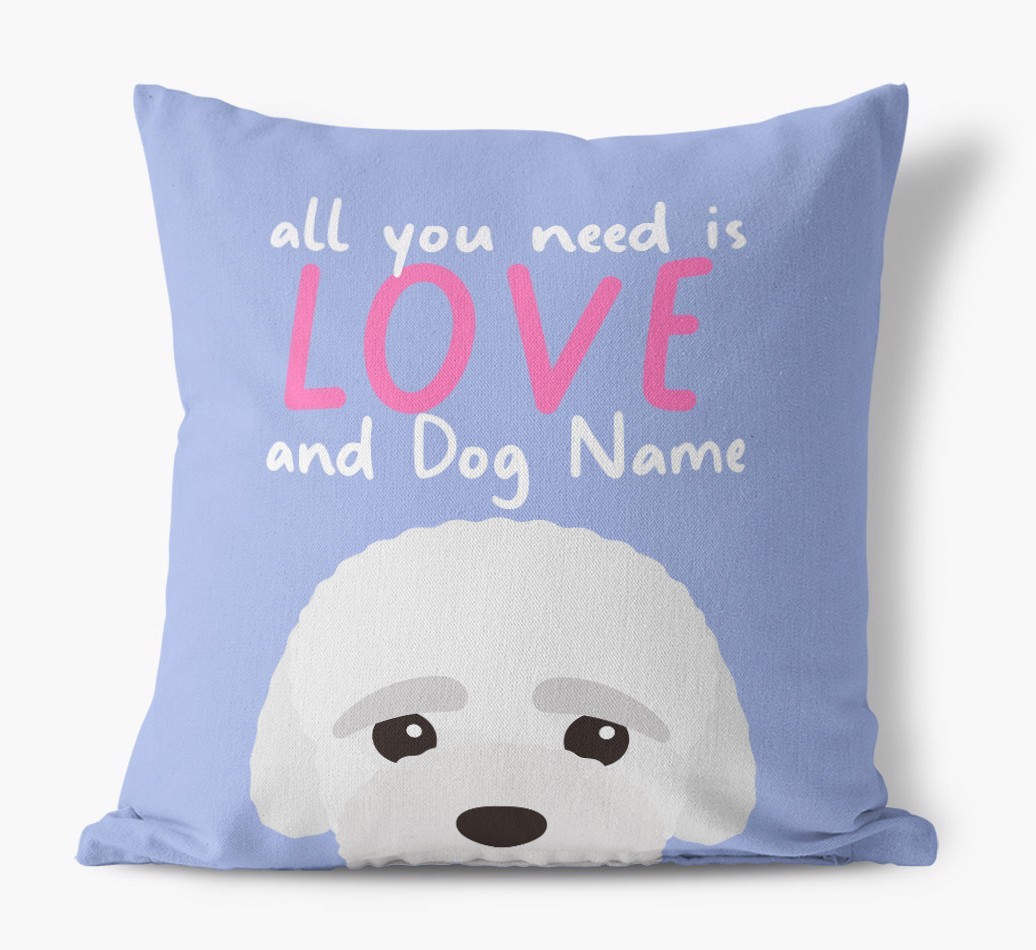 All You Need Is Love: Personalised {breedFullName} Canvas Cushion