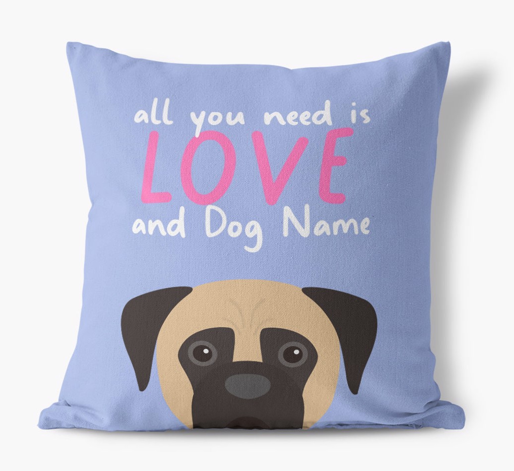 All You Need Is Love: Personalised {breedFullName} Canvas Cushion