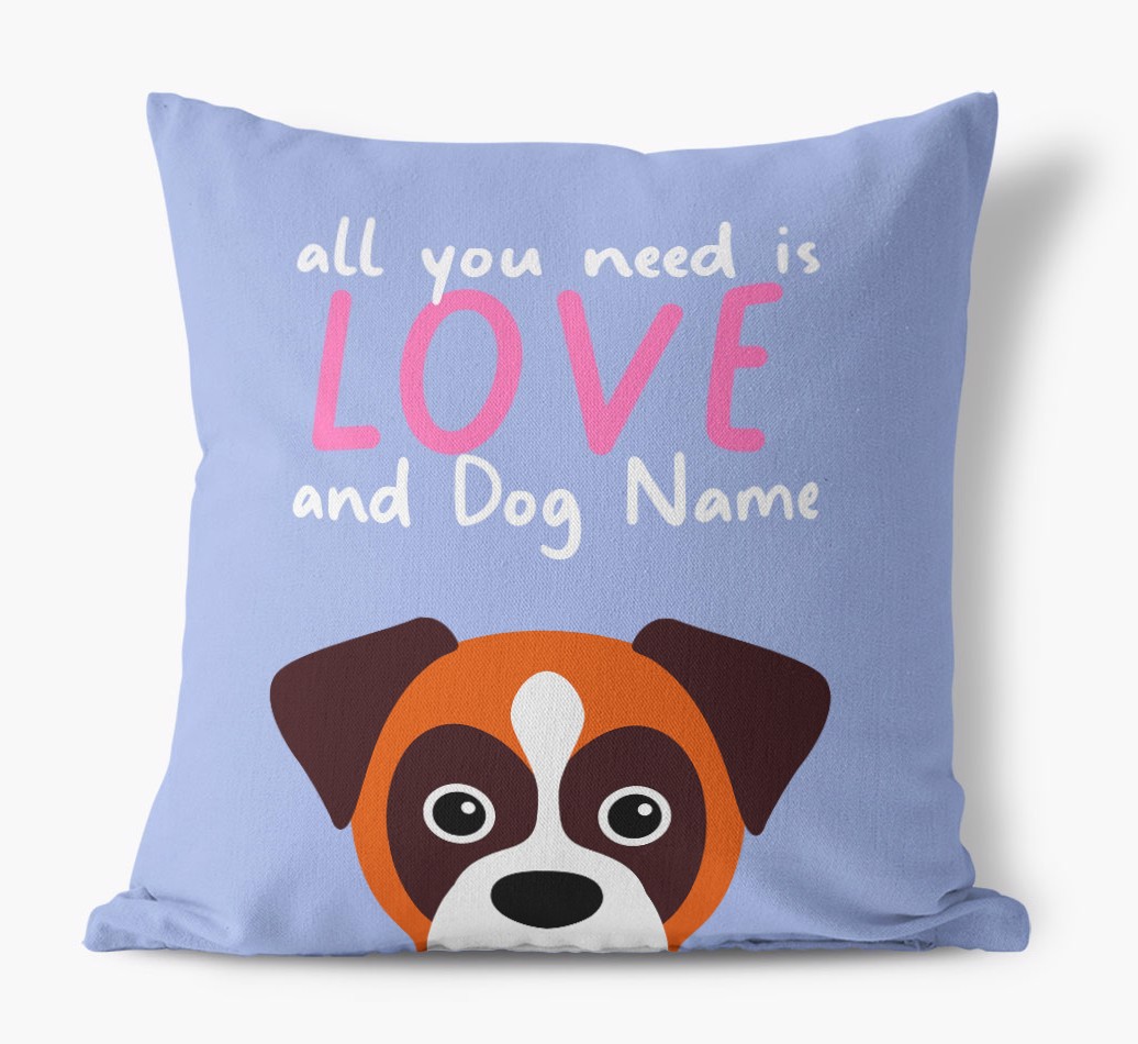 All You Need Is Love: Personalised {breedFullName} Canvas Cushion