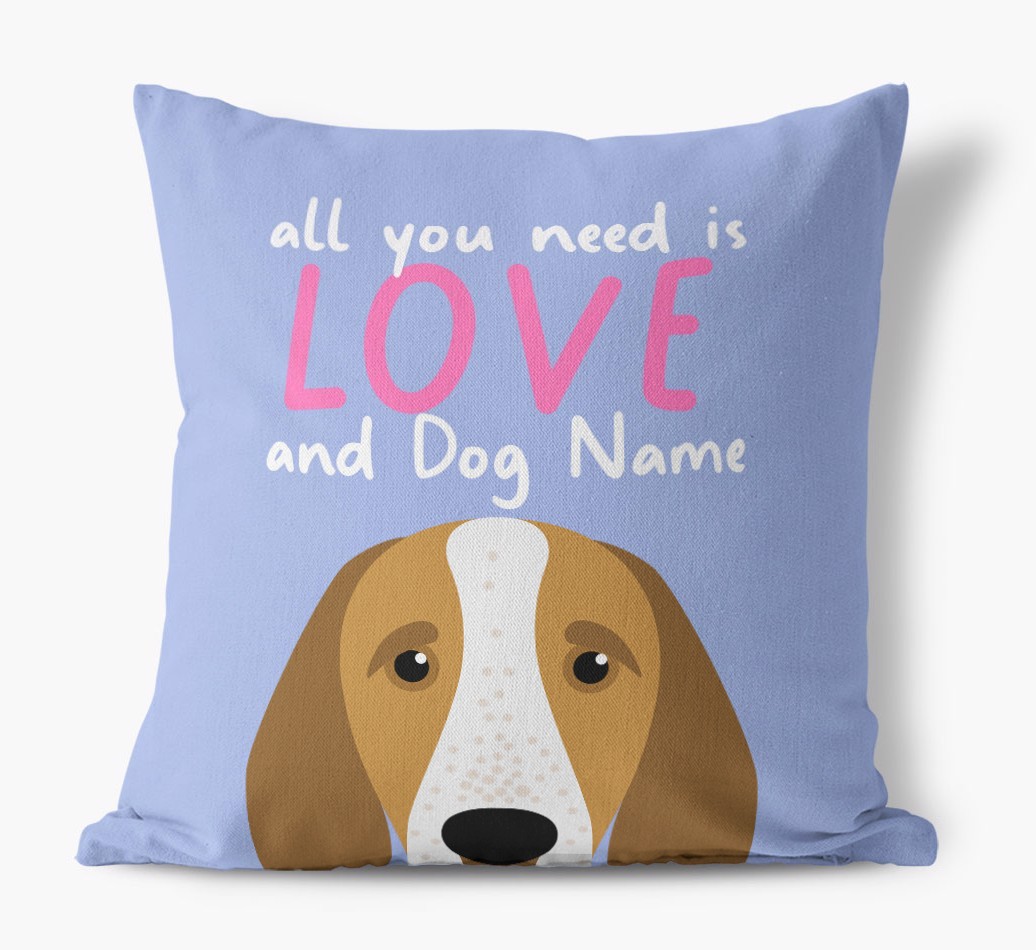 All You Need Is Love: Personalised {breedFullName} Canvas Cushion