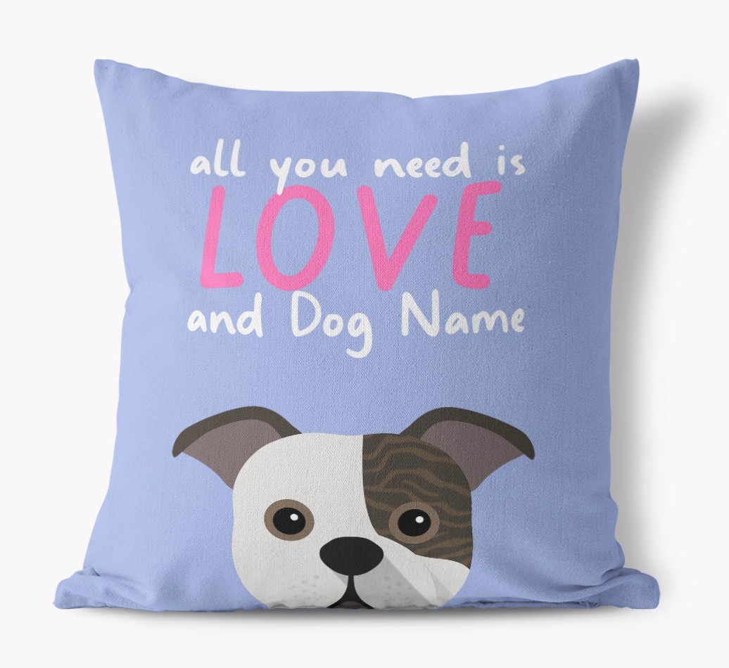 All You Need Is Love: Personalised {breedFullName} Canvas Cushion