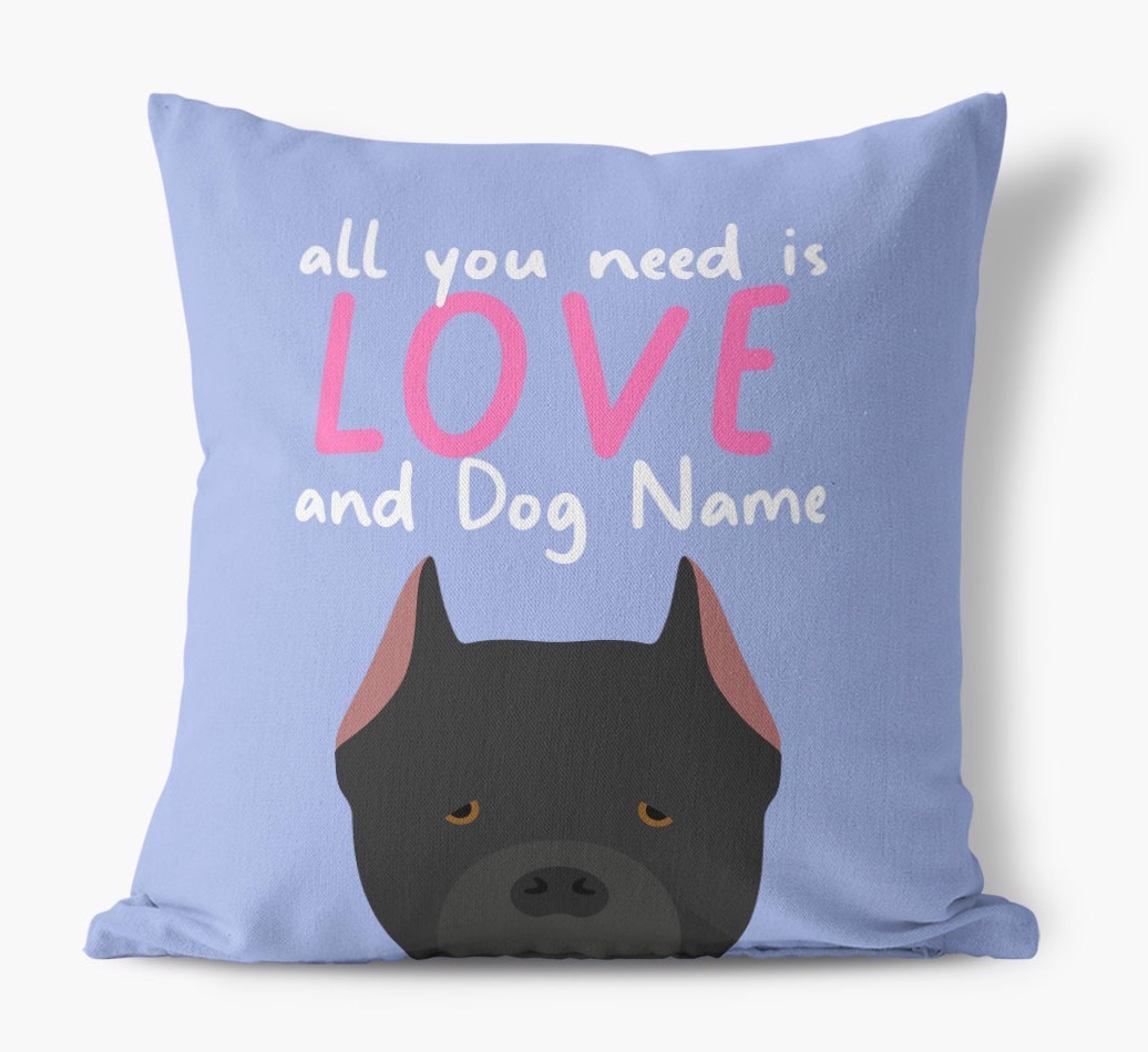 All You Need Is Love: Personalised {breedFullName} Canvas Cushion