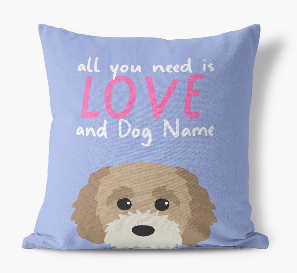 All You Need Is Love: Personalised {breedFullName} Canvas Cushion