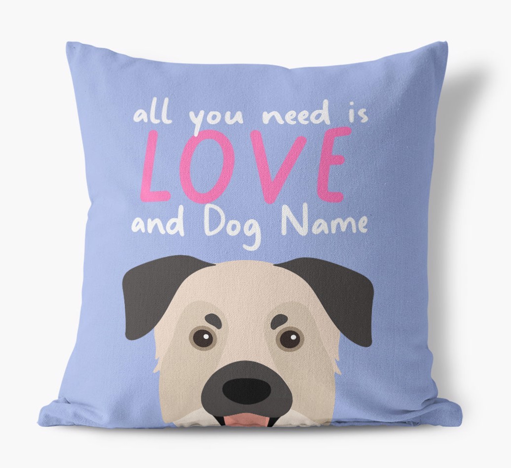All You Need Is Love: Personalised {breedFullName} Canvas Cushion
