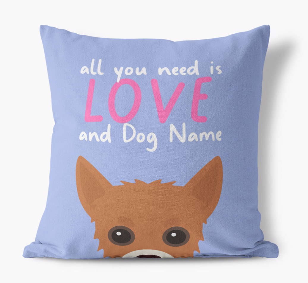 All You Need Is Love: Personalised {breedFullName} Canvas Cushion