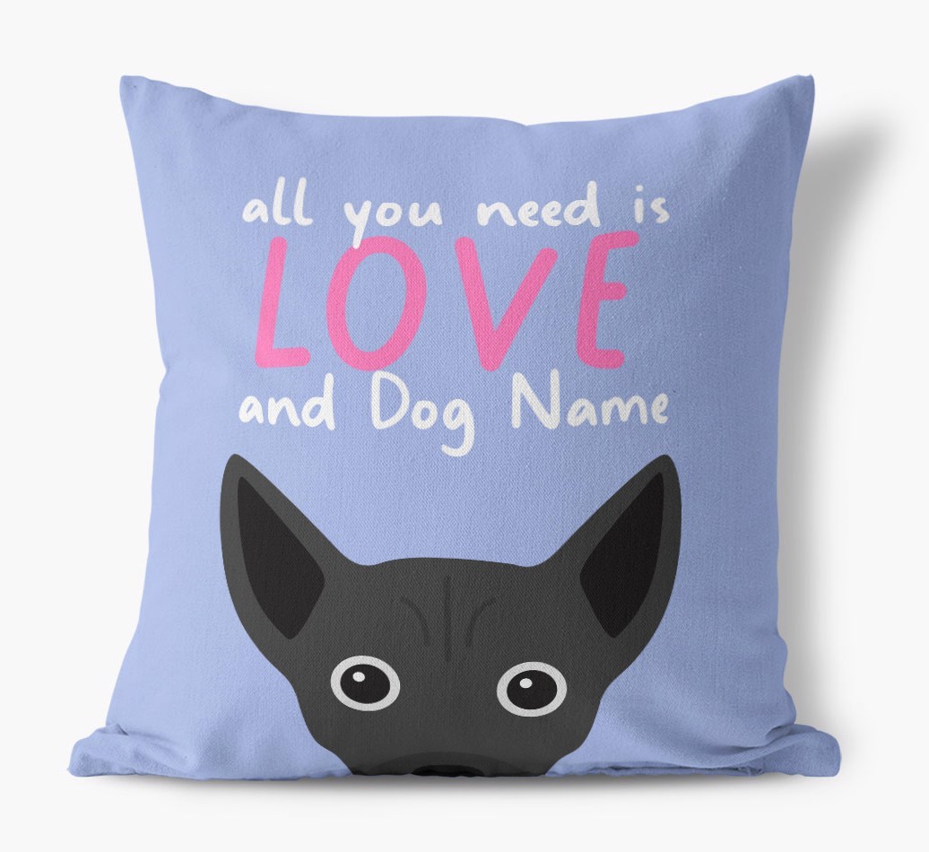 All You Need Is Love: Personalised {breedFullName} Canvas Cushion