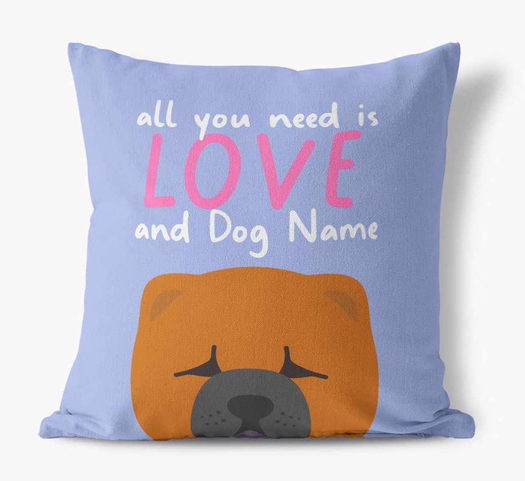 All You Need Is Love: Personalised {breedFullName} Canvas Cushion