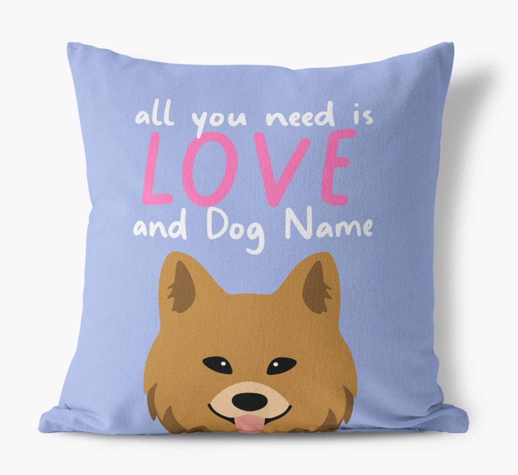 All You Need Is Love: Personalised {breedFullName} Canvas Cushion