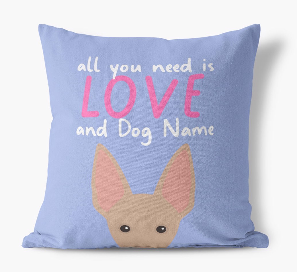 All You Need Is Love: Personalised {breedFullName} Canvas Cushion