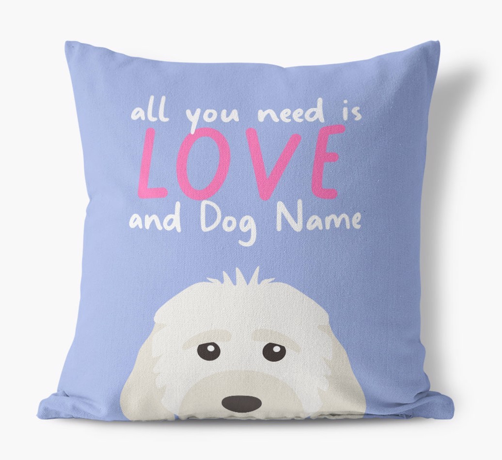 All You Need Is Love: Personalised {breedFullName} Canvas Cushion