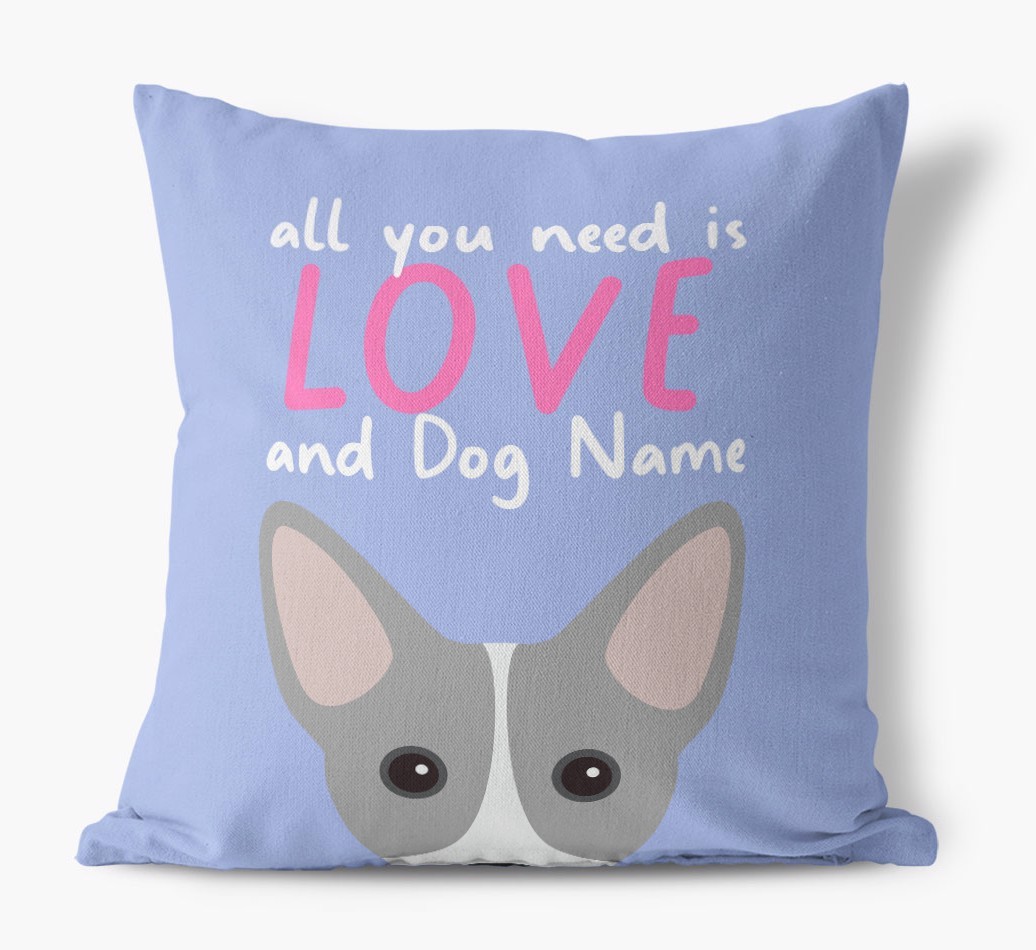 All You Need Is Love: Personalized {breedFullName} Canvas Pillow