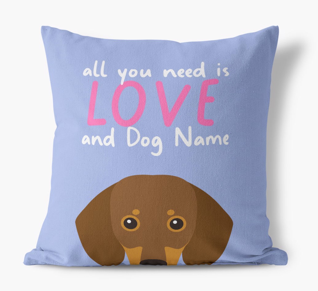 All You Need Is Love: Personalised {breedFullName} Canvas Cushion