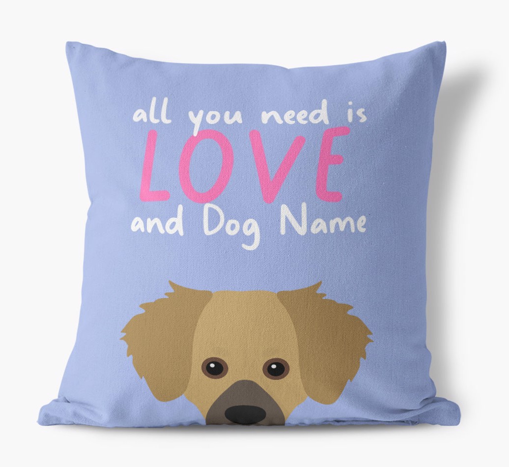 All You Need Is Love: Personalised {breedFullName} Canvas Cushion