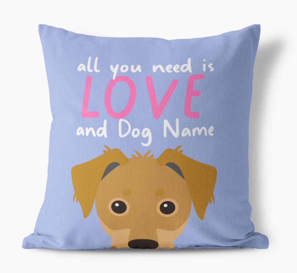 All You Need Is Love: Personalised {breedFullName} Canvas Cushion