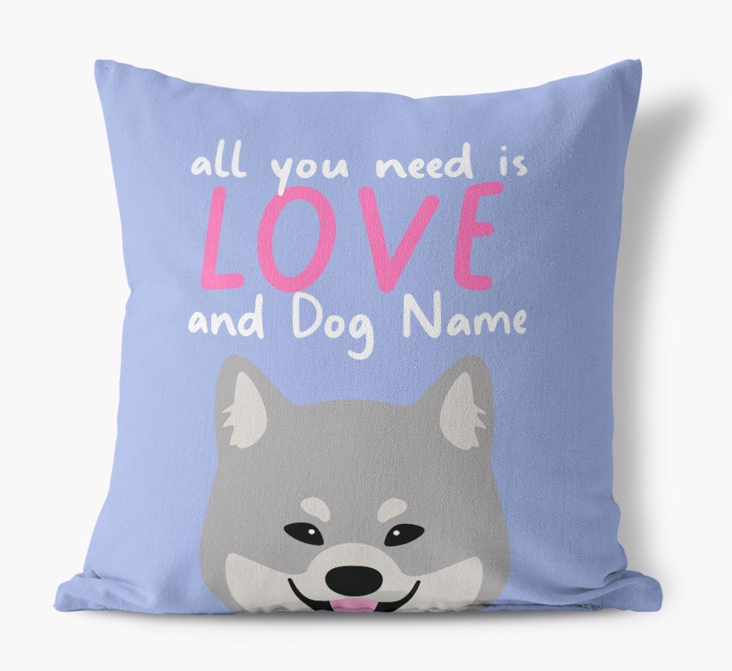 All You Need Is Love: Personalised {breedFullName} Canvas Cushion