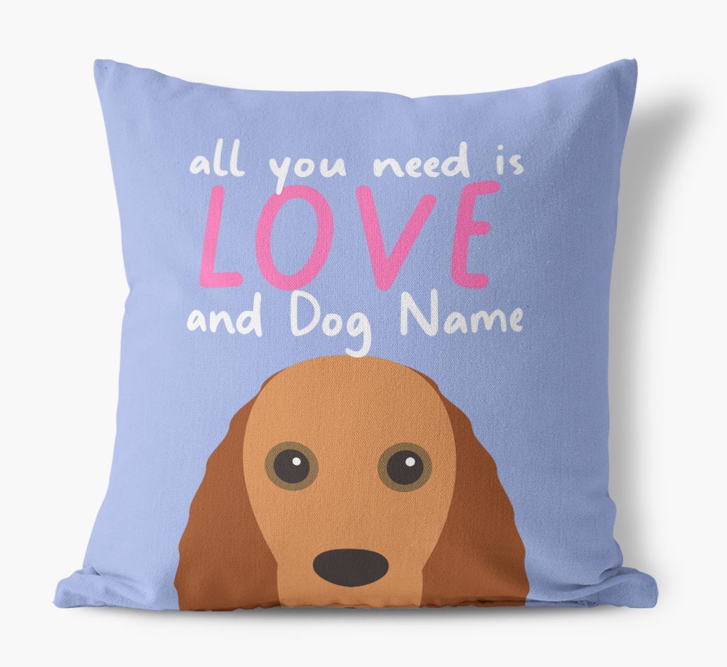 All You Need Is Love: Personalised {breedFullName} Canvas Cushion