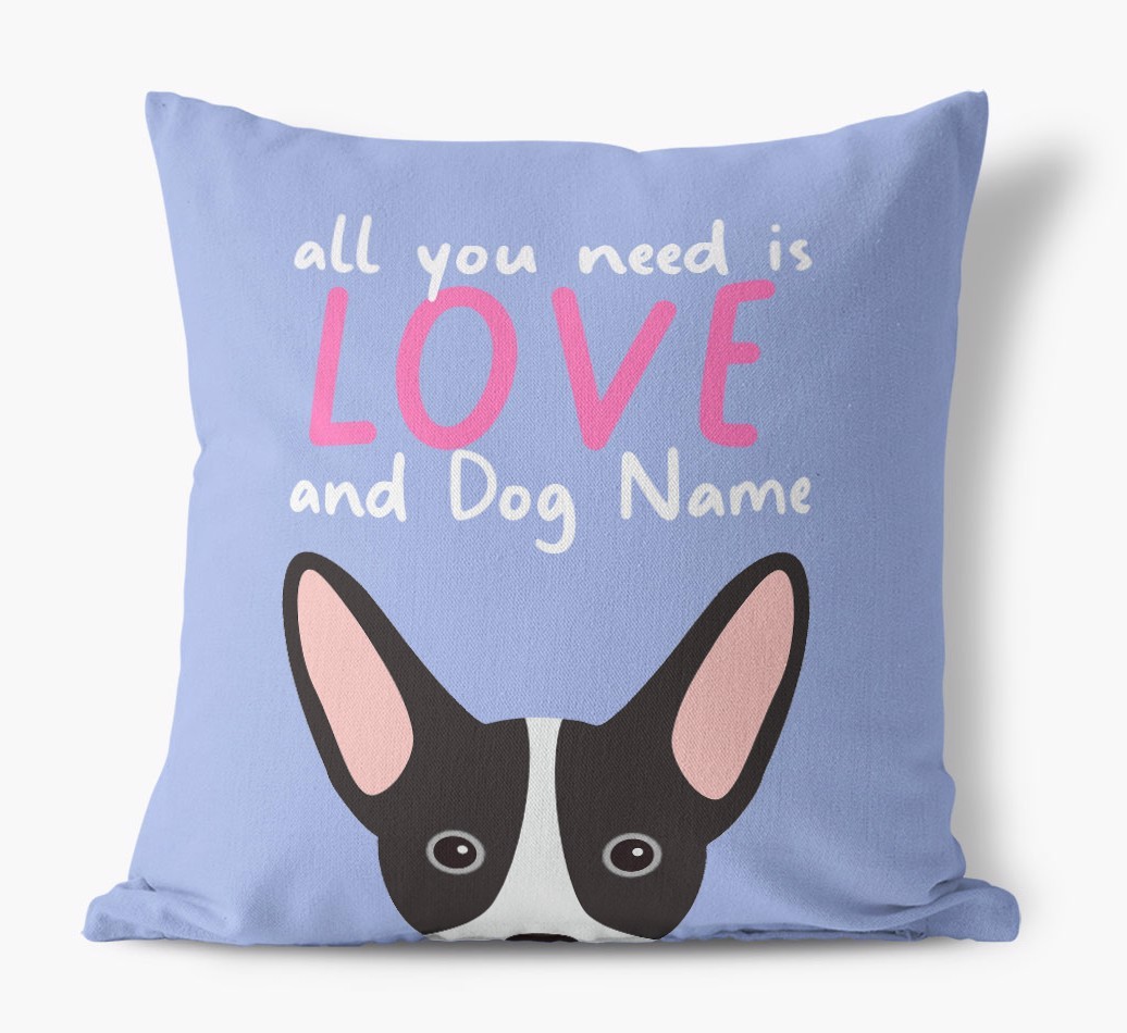 All You Need Is Love: Personalised {breedFullName} Canvas Cushion