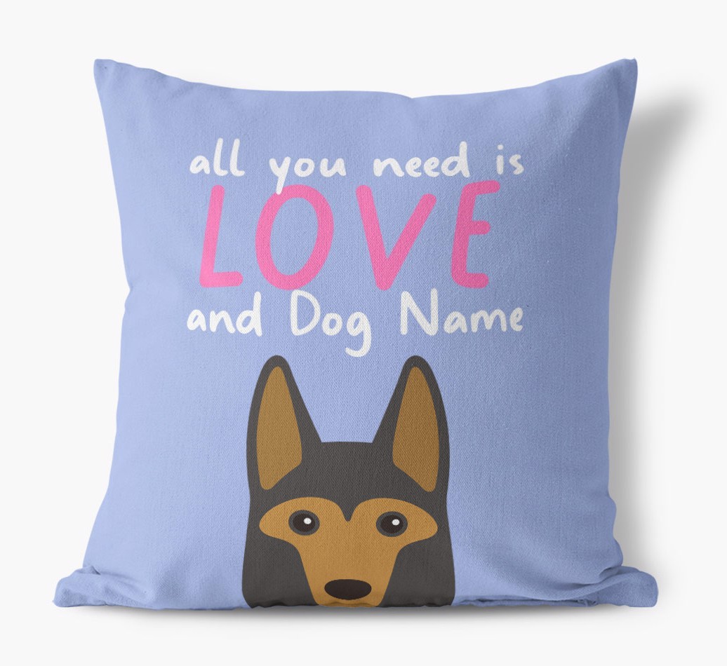 All You Need Is Love: Personalised {breedFullName} Canvas Cushion