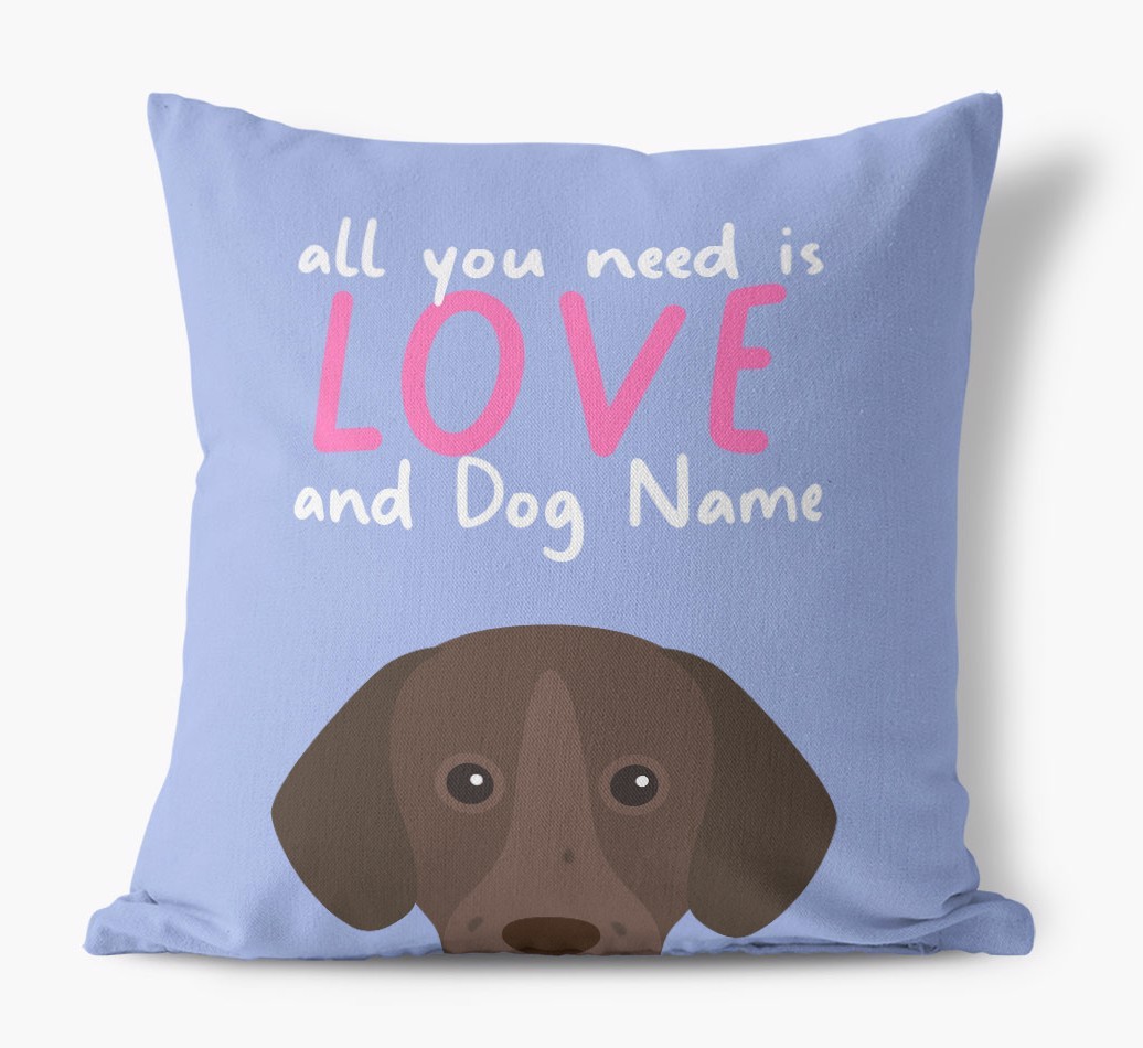 All You Need Is Love: Personalised {breedFullName} Canvas Cushion