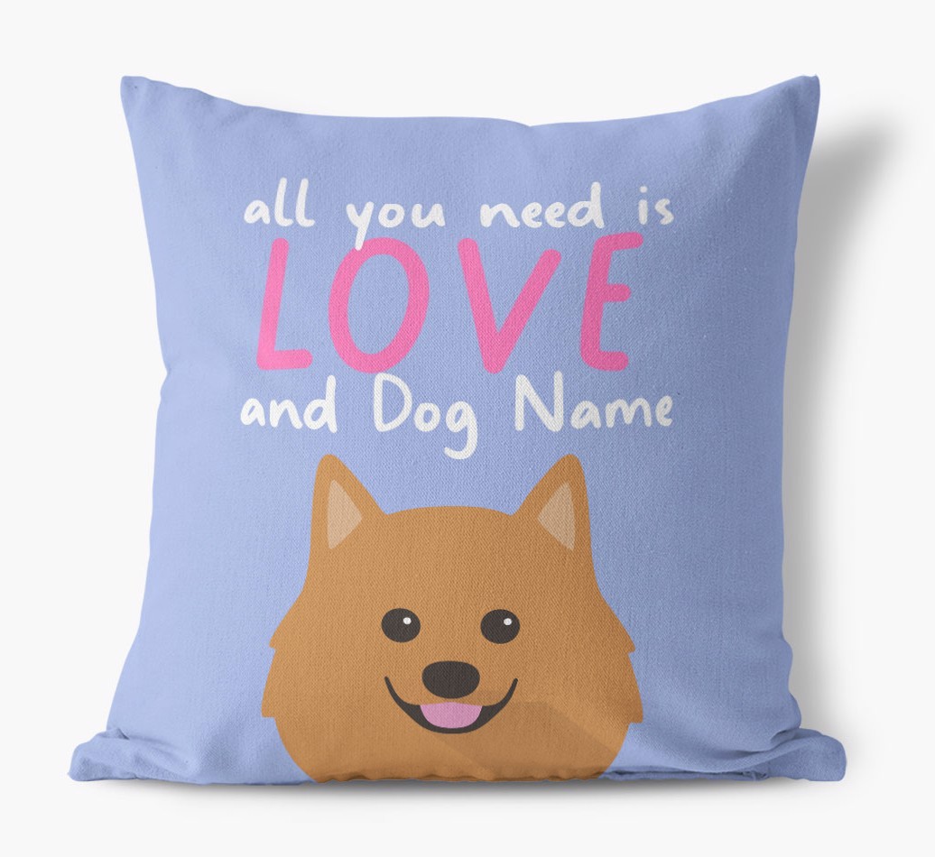 All You Need Is Love: Personalised {breedFullName} Canvas Cushion