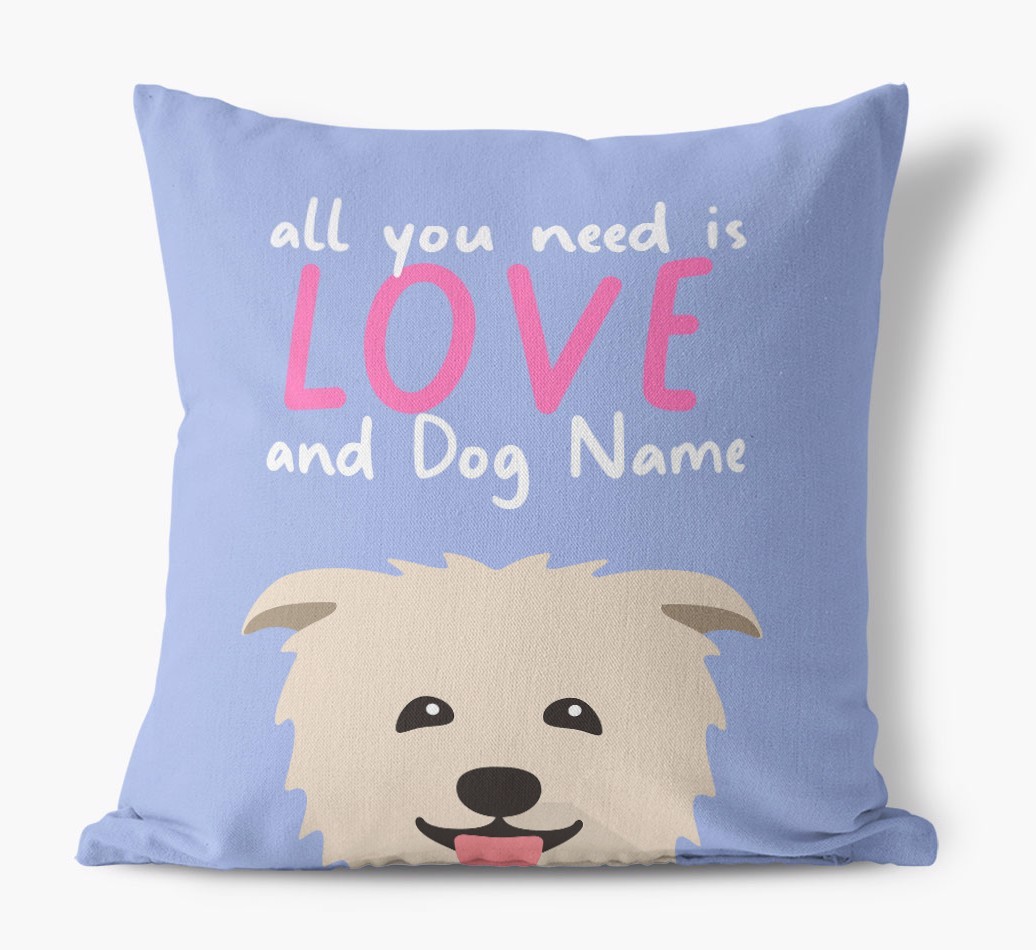 All You Need Is Love: Personalised {breedFullName} Canvas Cushion