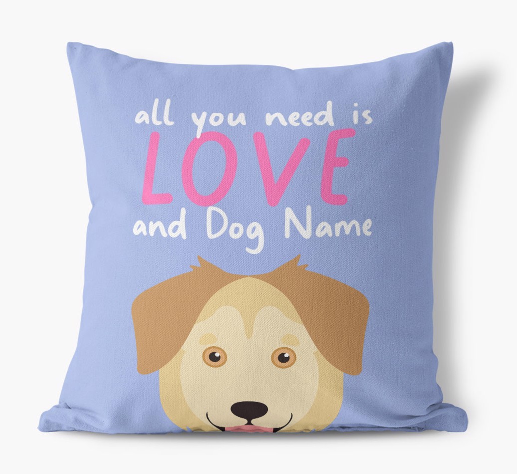 All You Need Is Love: Personalised {breedFullName} Canvas Cushion