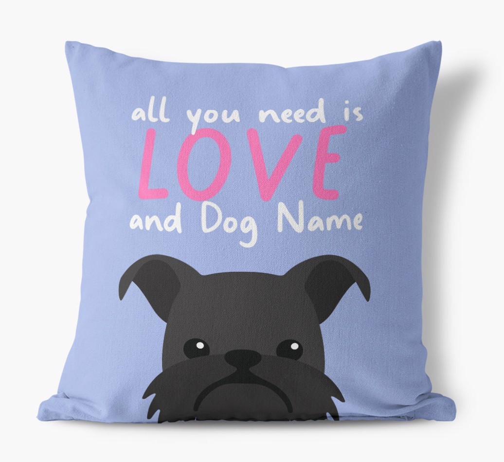 All You Need Is Love: Personalised {breedFullName} Canvas Cushion