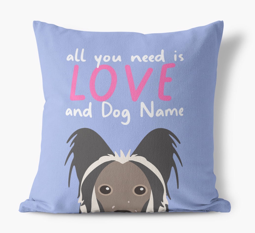 All You Need Is Love: Personalised {breedFullName} Canvas Cushion