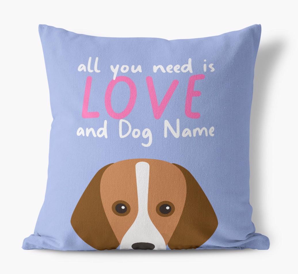 All You Need Is Love: Personalised {breedFullName} Canvas Cushion