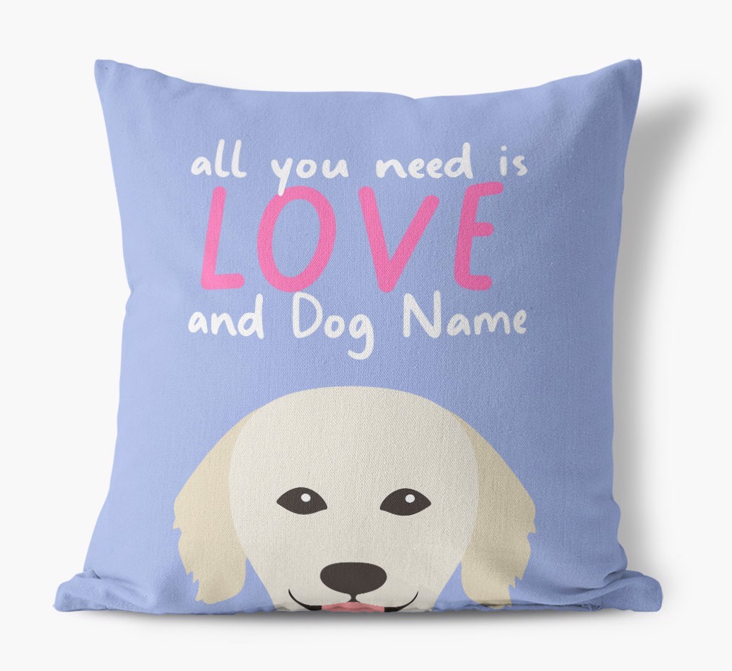 All You Need Is Love: Personalised {breedFullName} Canvas Cushion