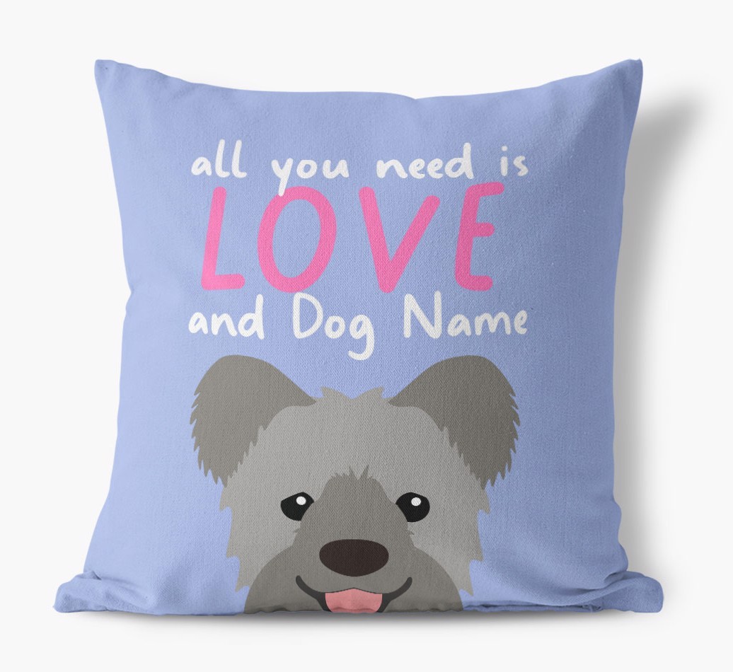All You Need Is Love: Personalised {breedFullName} Canvas Cushion