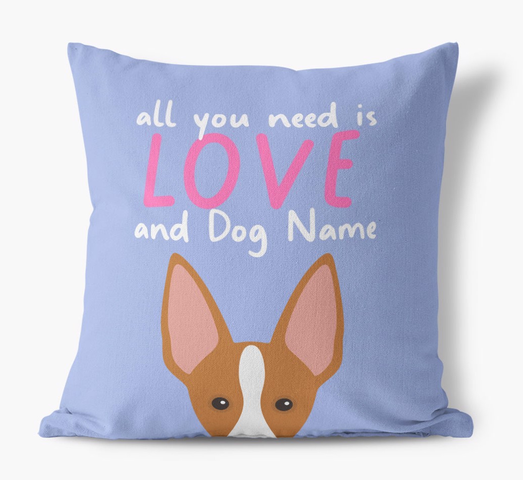 All You Need Is Love: Personalised {breedFullName} Canvas Cushion